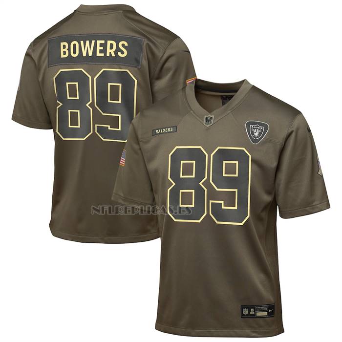 Camiseta NFL Game Nino Las Vegas Raiders Brock Bowers 2025 Salute To Service Marron